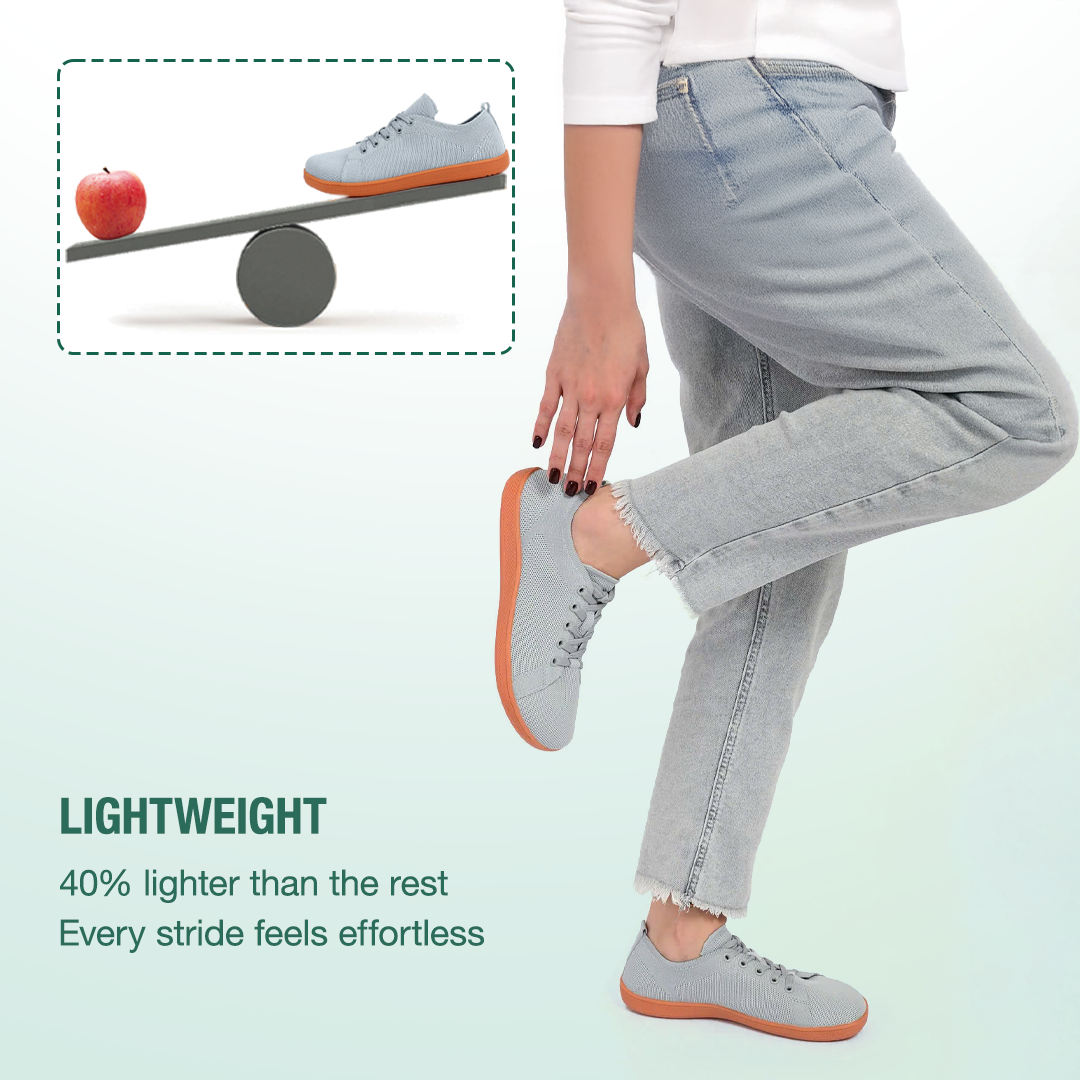 Mobivio Daily Knit Barefoot Shoes - Grey Gum