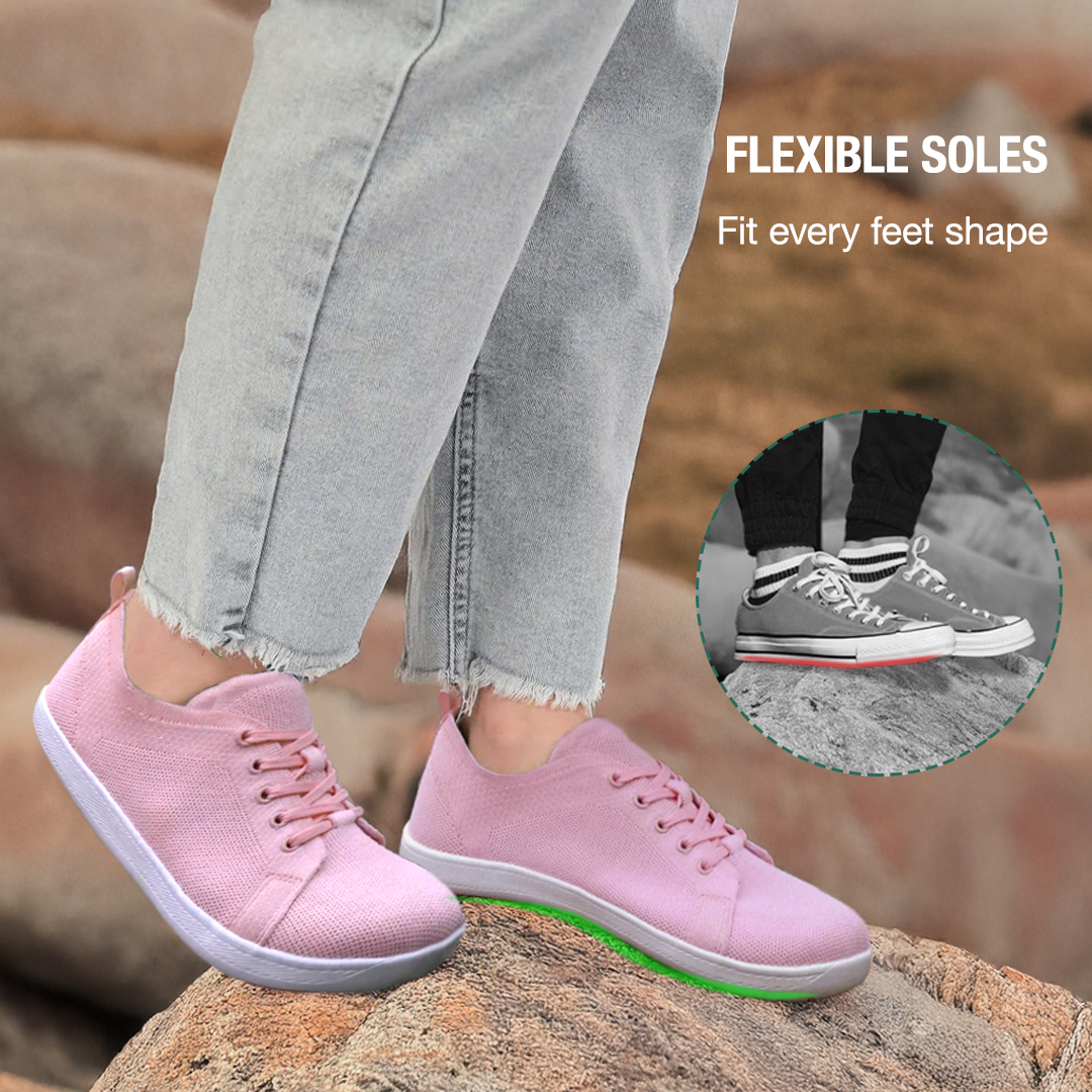 Mobivio Daily Knit Barefoot Shoes - Pink White