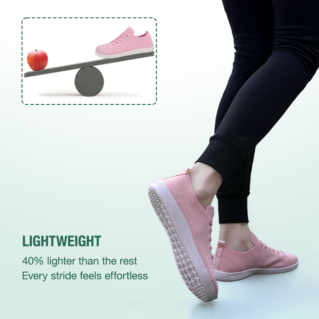 Mobivio Daily Knit Barefoot Shoes - Pink White