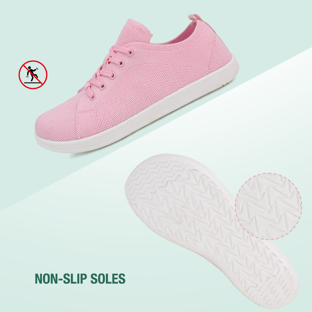 Mobivio Daily Knit Barefoot Shoes - Pink White