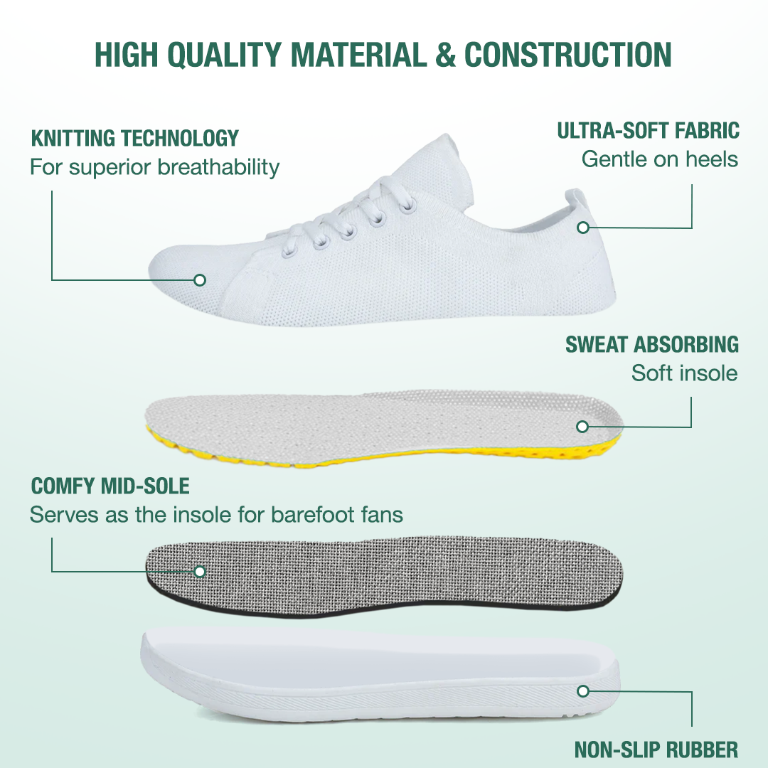 Zarvia Barefoot Shoes - White