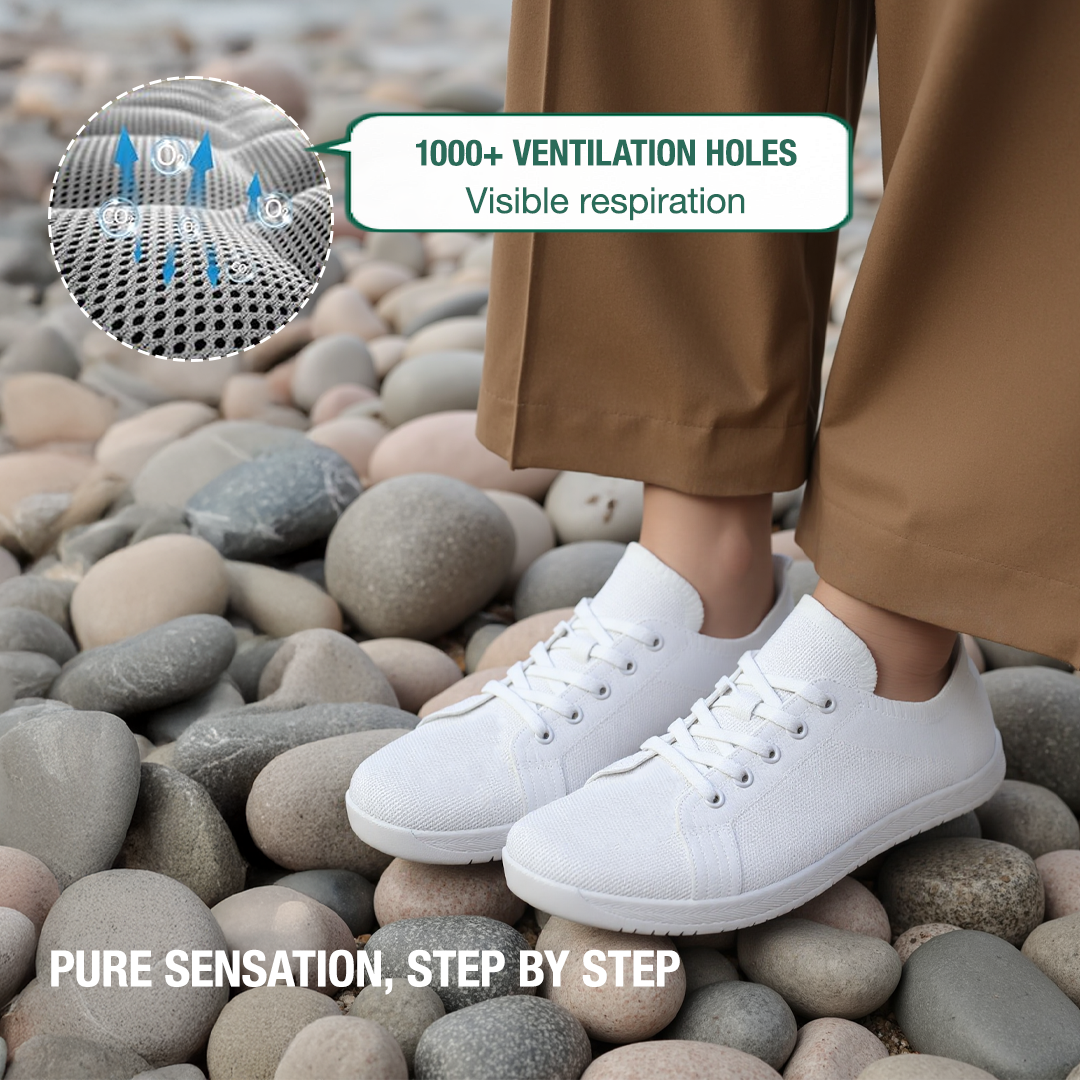 Mobivio Daily Knit Barefoot Shoes - All White