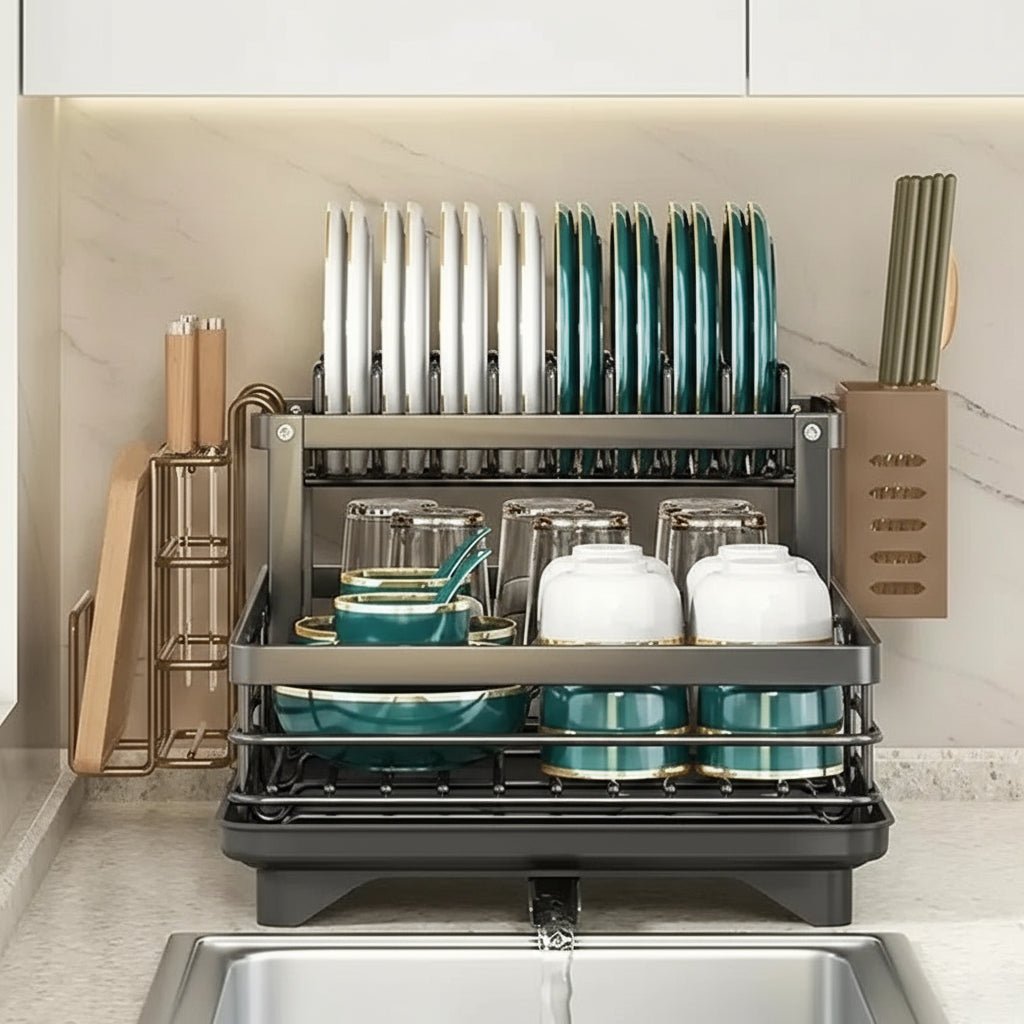 KITCHENFORM | Foldable Stainless Steel Dish Rack for Compact Kitchens