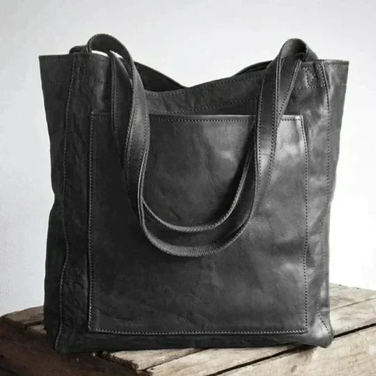Large Natural Leather Carryall Bag