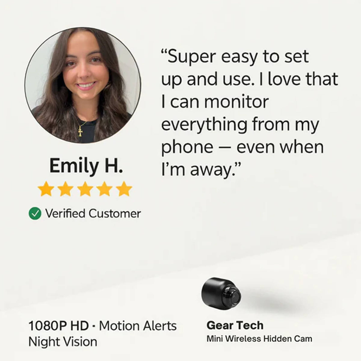 Discreet Wireless Camera with 1080P HD & Audio for Monitoring