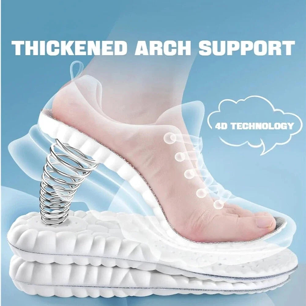 4D Cloud Insoles, Shock Absorption Foot Pads for Men Women