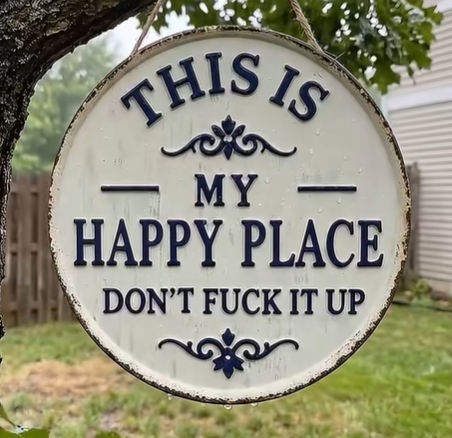 Vintage Happy Place Metal Sign – Choose “Welcome to My Happy Place” or “This Is My Happy Place”