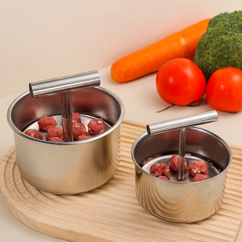 Stainless Steel Meatball Maker with 6 Holes for Quick DIY Meatballs, Fish Balls, Veggie Balls, and Ice Cream