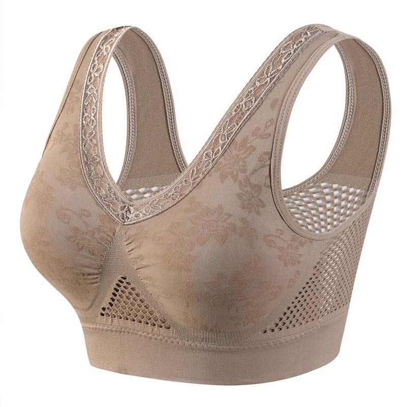 High-Support Seamless Wireless Lace Bra – Comfort & Natural Lift