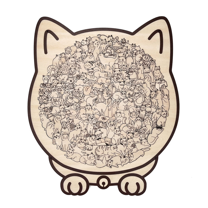 Cat Wooden Jigsaw Puzzle — Relaxing, Screen-Free Fun for Cat Lovers