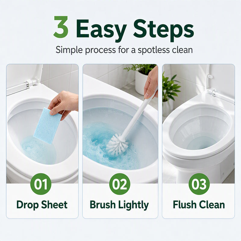 50% OFF NOW! Quick-Dissolving Toilet Cleaning Sheets – Fresh, Easy & Effective Cleaning