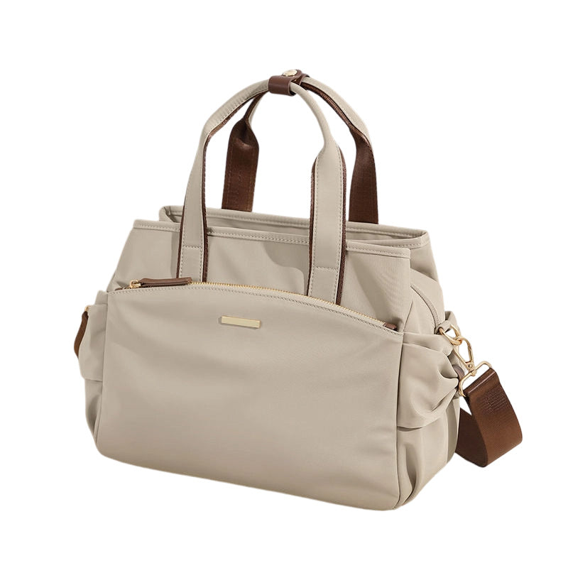 50% OFF !! Casual Canvas Tote Bag with Pleated Side Pockets for Women