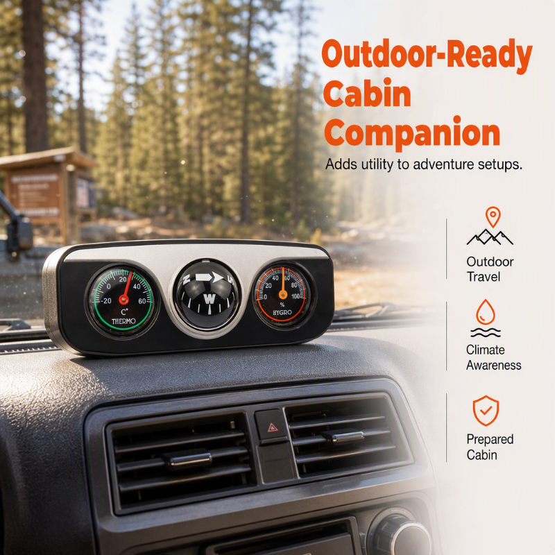 Multi-Function Car Dashboard Compass — Heading, Temperature & Humidity