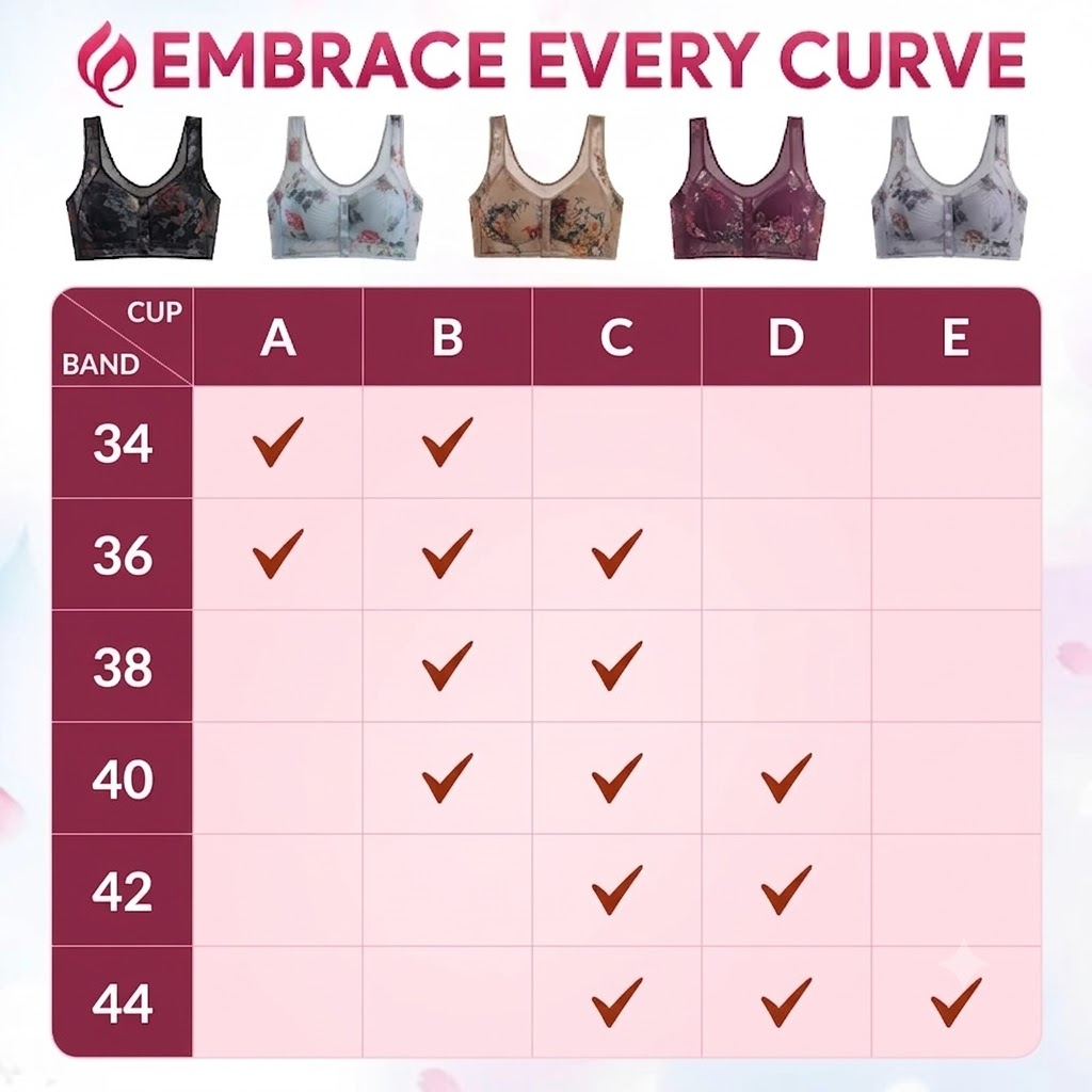 ComfyLara - Front-Closure Easy-Snap Cooling Bra for Seniors