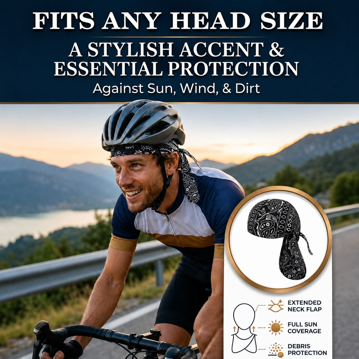 Buy 1 Get 1 Free Elastic Cycling Sports Cap – Sweat-Wicking Helmet Liner