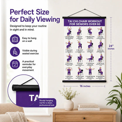Healthy Aging EssentialTai Chi Chair Workout Chart for Seniors