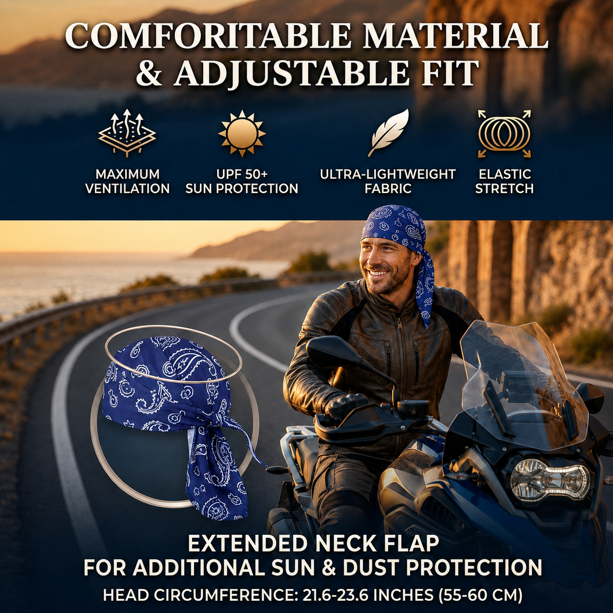 Buy 1 Get 1 Free Elastic Cycling Sports Cap – Sweat-Wicking Helmet Liner