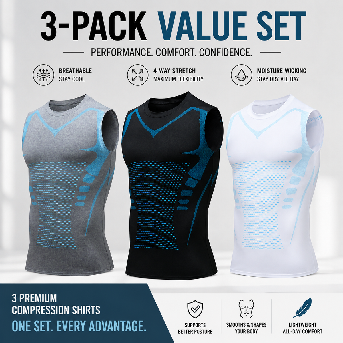Men's Slimming Compression Vest | Posture Corrector Base Layer