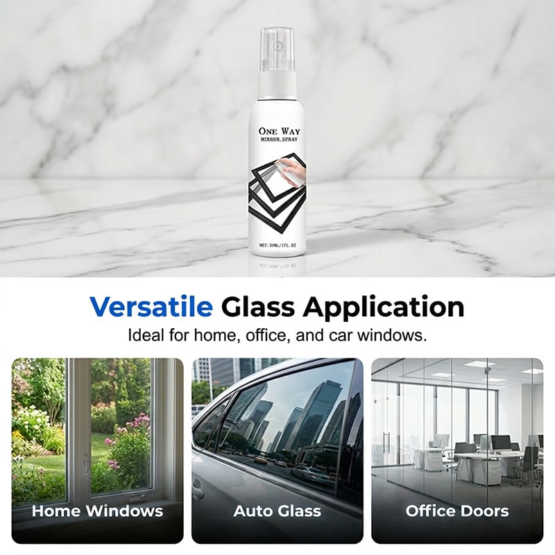 One Way Mirror Spray | Streak-Free Cleaner for Glass, Windows & Mirrors