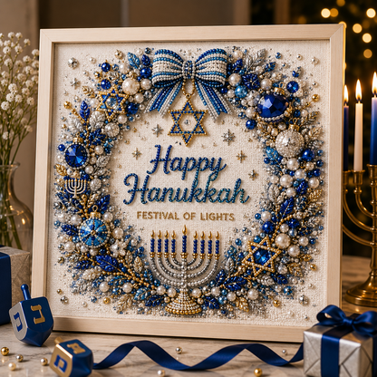 DIY Hanukkah Pearl Art Kit | 8 Festive Designs