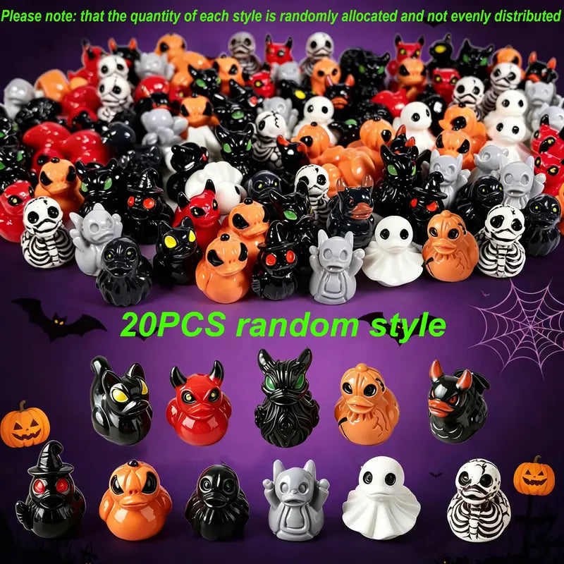 Mini Devil Ghost Skull Resin Ducks, Cute Spooky Desktop Decor, Creative Desktop Ornament