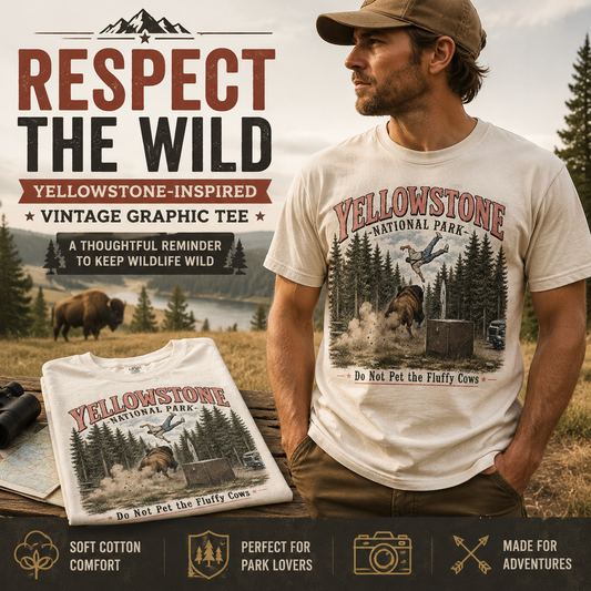 Yellowstone Do Not Pet The Fluffy Cows Vintage Graphic T-Shirt