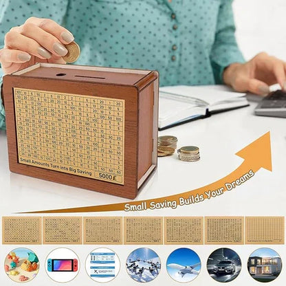 Wooden Lottery Ticket Game Board & Money Box with Counter