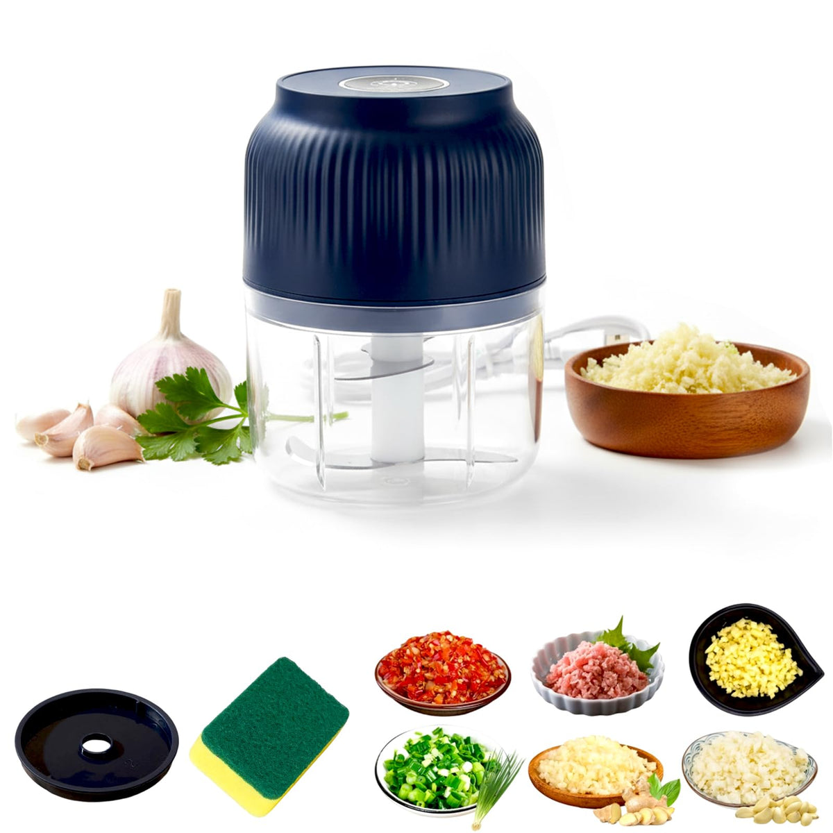Ends Today 50% OFF Electric Garlic Chopper, Mini Portable Veggie Cutter