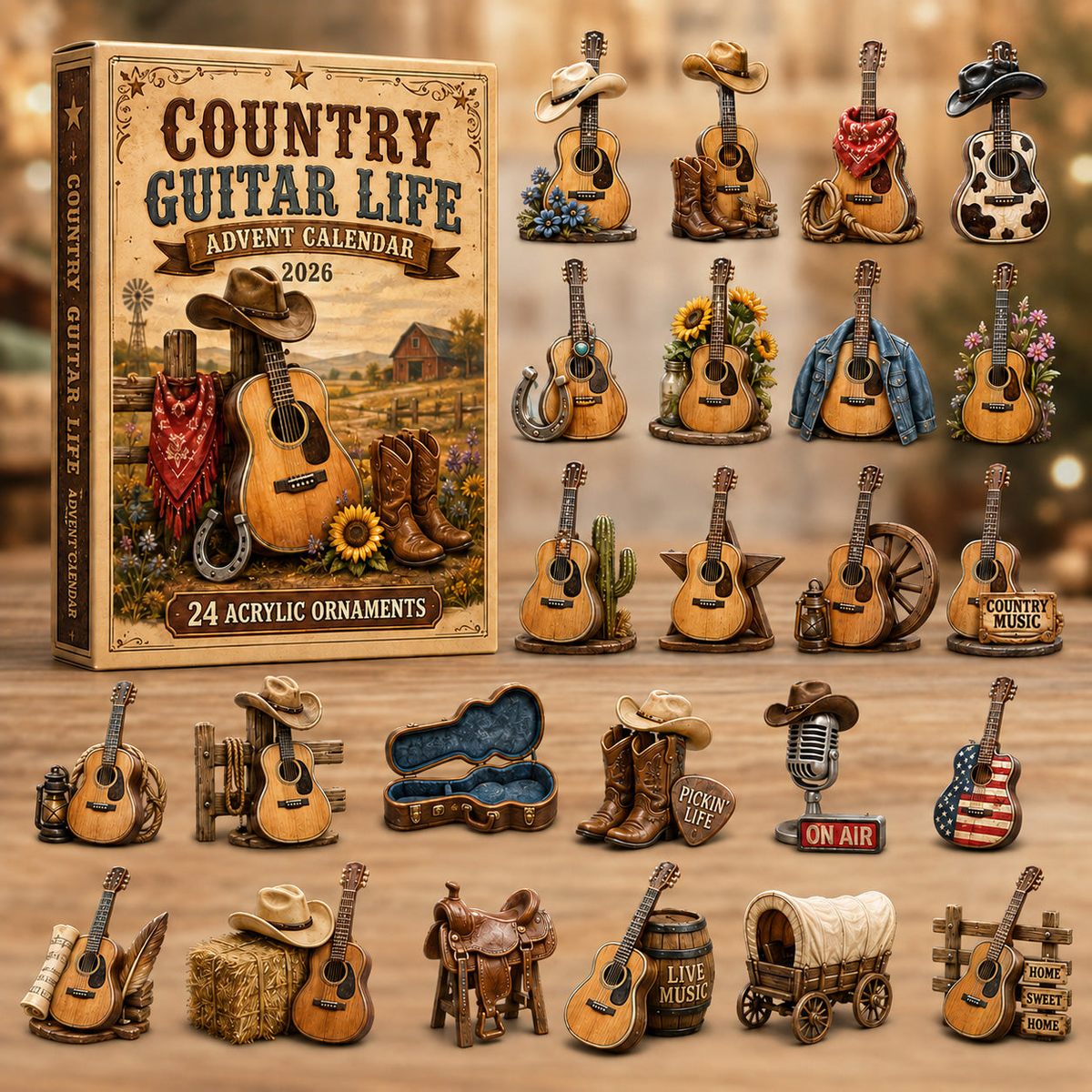 Country Music Advent Calendar 24 Days of Guitar & Western Christmas Magic