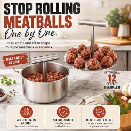 Stainless Steel Meatball Press for Uniform Home‑Made Meatballs