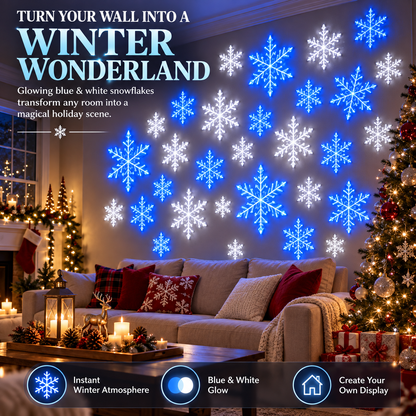 Snowflake Christmas Decor Set, Blue & White Holiday Ornaments