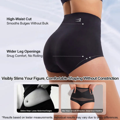 Women's Sheer High Waist Shaping Underwear, Sexy Mesh Shapewear Panty