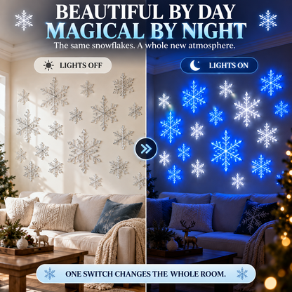 Snowflake Christmas Decor Set, Blue & White Holiday Ornaments