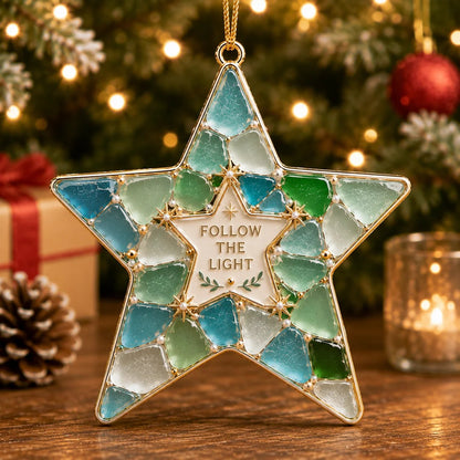 Last Day 50% OFF Sea Glass Christmas Blessing Ornaments
