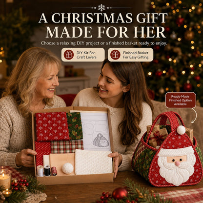 Christmas Quilted Carry Basket – DIY Sewing Kit & Finished Basket