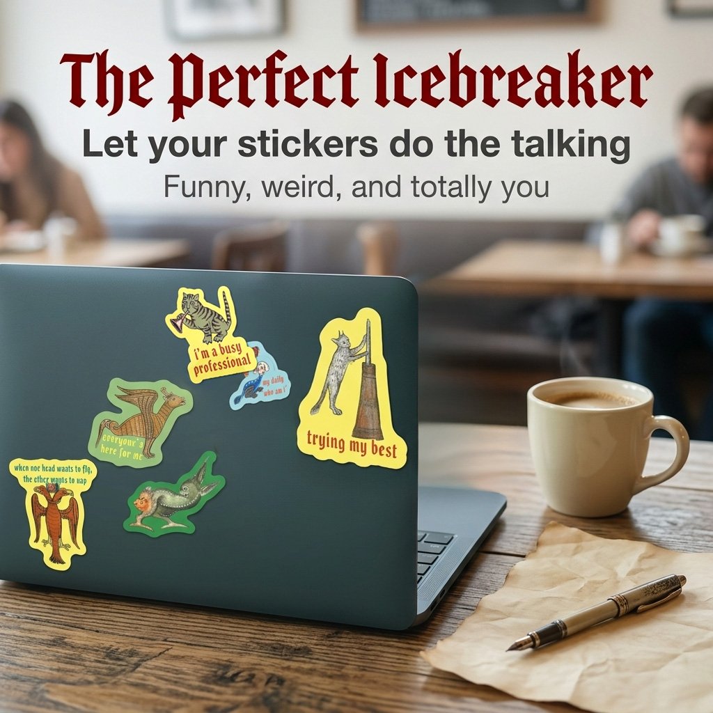 Last Day Promotion 49% OFF50‐Pack Medieval Meme Stickers – Extra‐Large, Waterproof, Peel & Stick