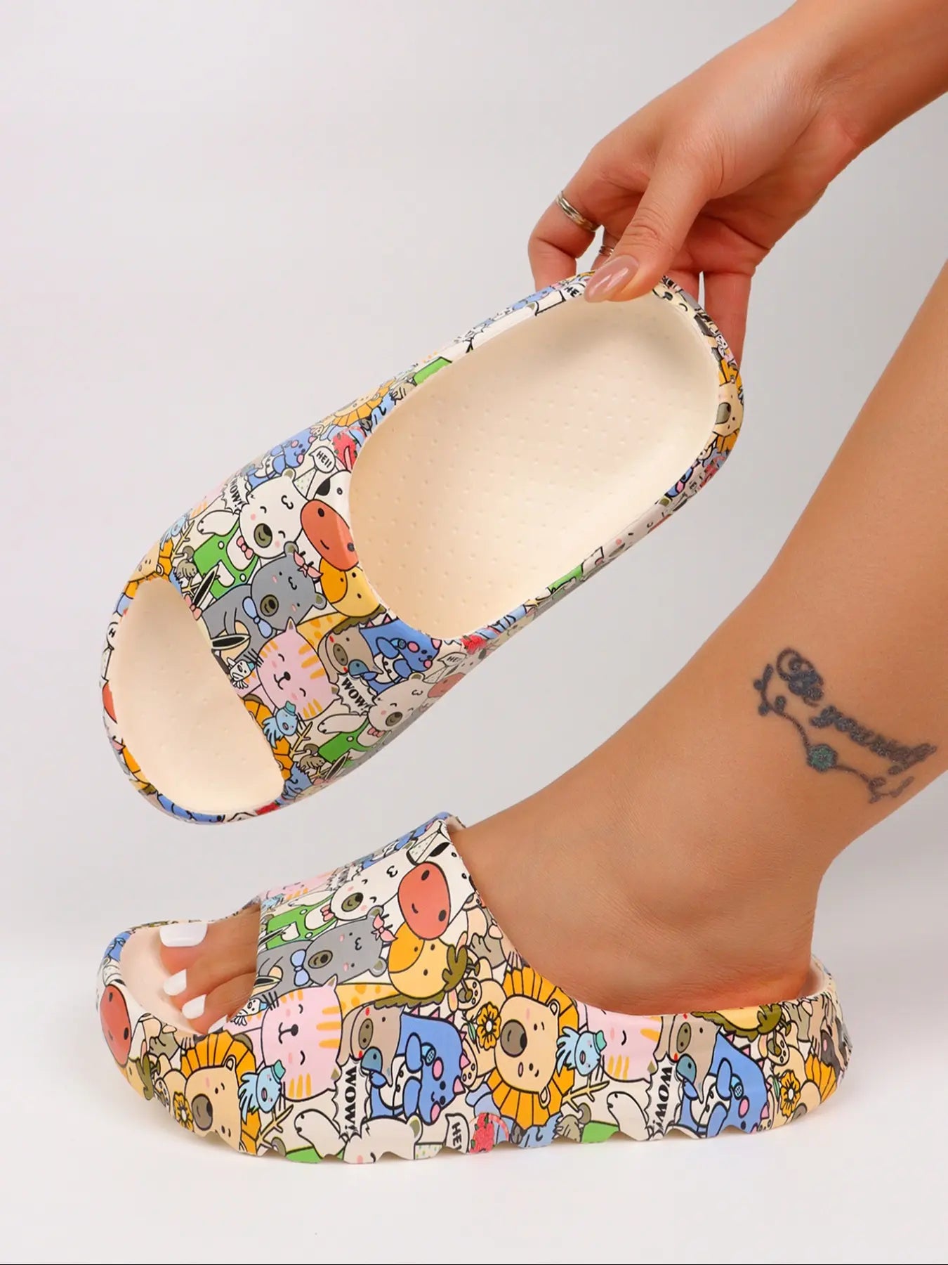 Women's Cartoon Print EVA Sandals – Cushioned, Lightweight