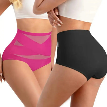 Women's Sheer High Waist Shaping Underwear, Sexy Mesh Shapewear Panty