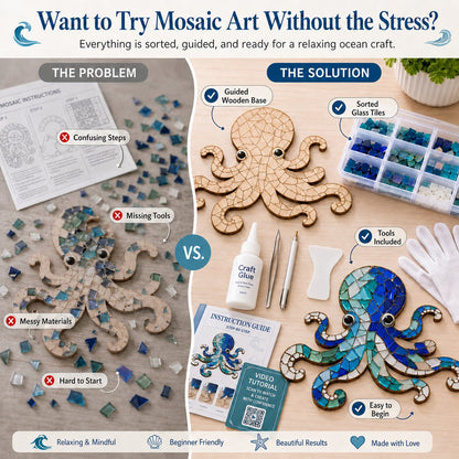 LAST DAY 59% OFF – Octopus Mosaic Kit | Beginner-Friendly DIY Glass Craft with Step-by-Step Instructions