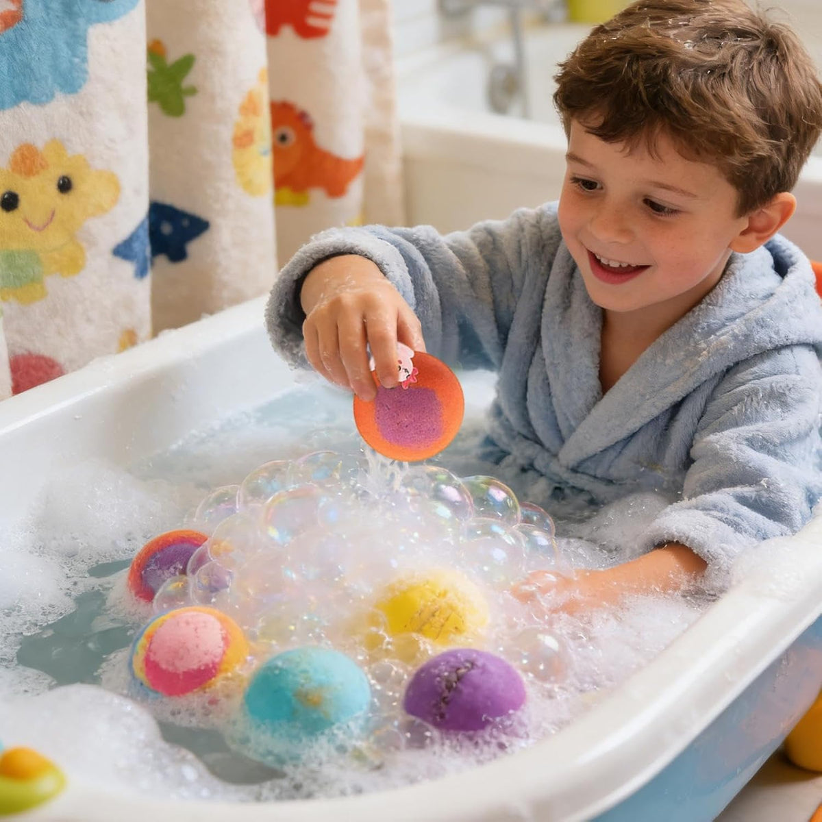 Kids Bath Bombs with Surprise Spring Toys Inside