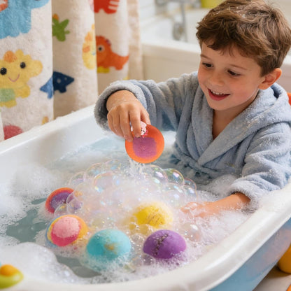 Kids Bath Bombs with Surprise Spring Toys Inside
