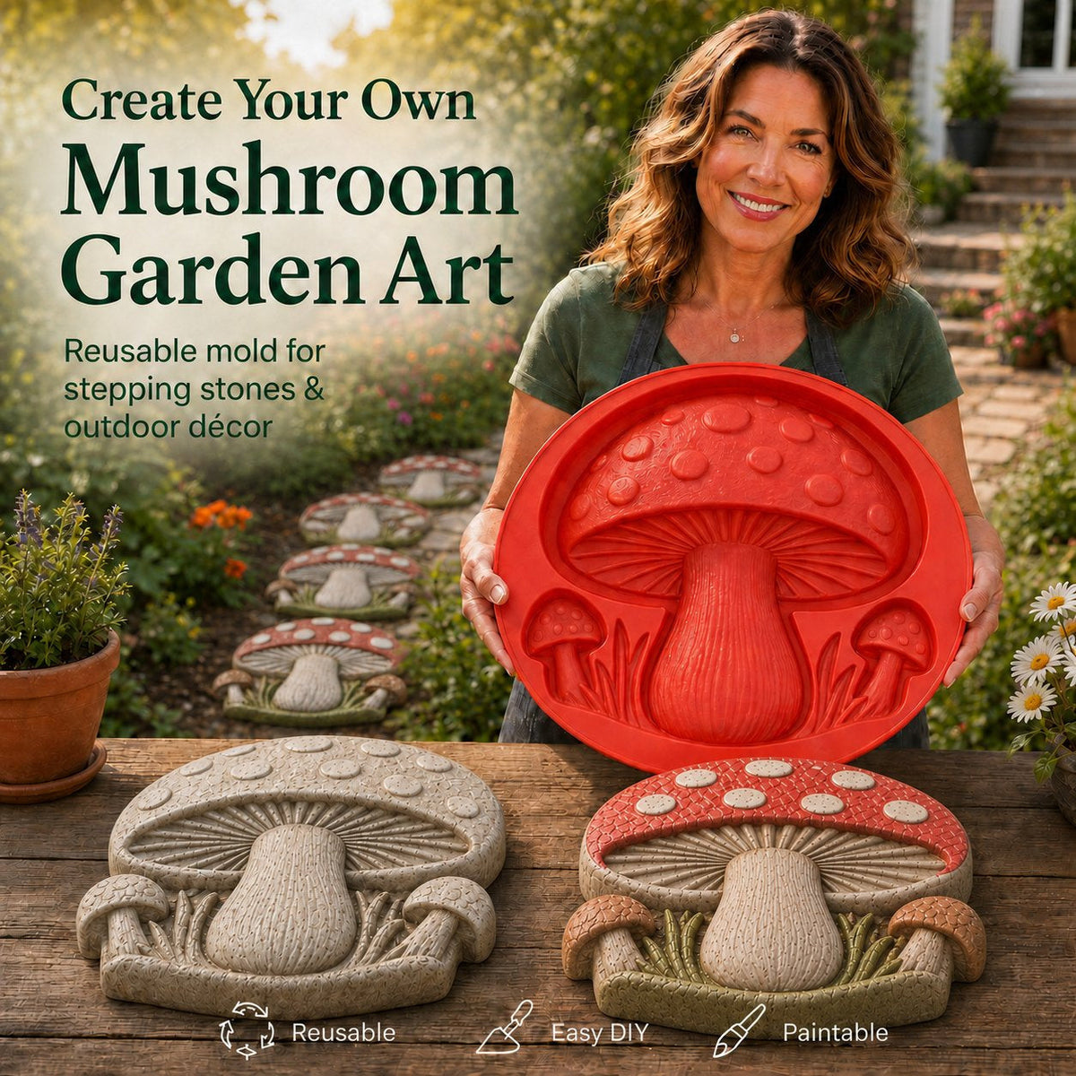 Last-Day Sale - Garden Art Stepping Stone Mold