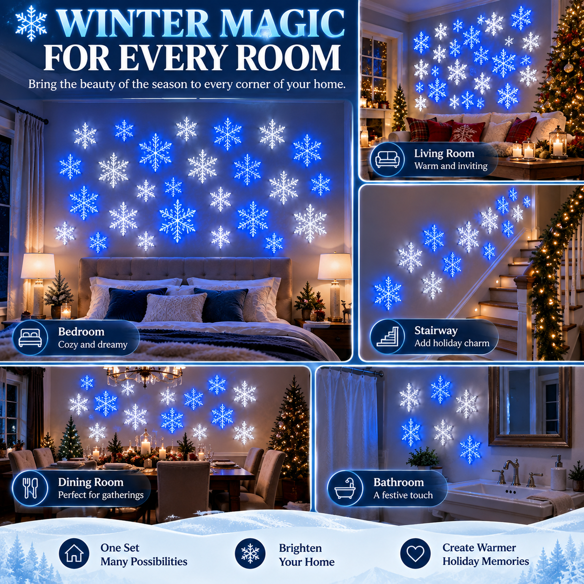 Snowflake Christmas Decor Set, Blue & White Holiday Ornaments