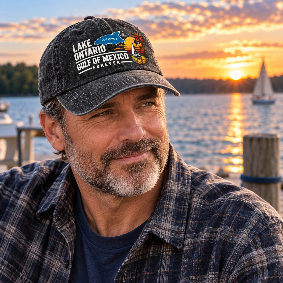 Lake Ontario & Gulf Forever Vintage Embroidered Cap