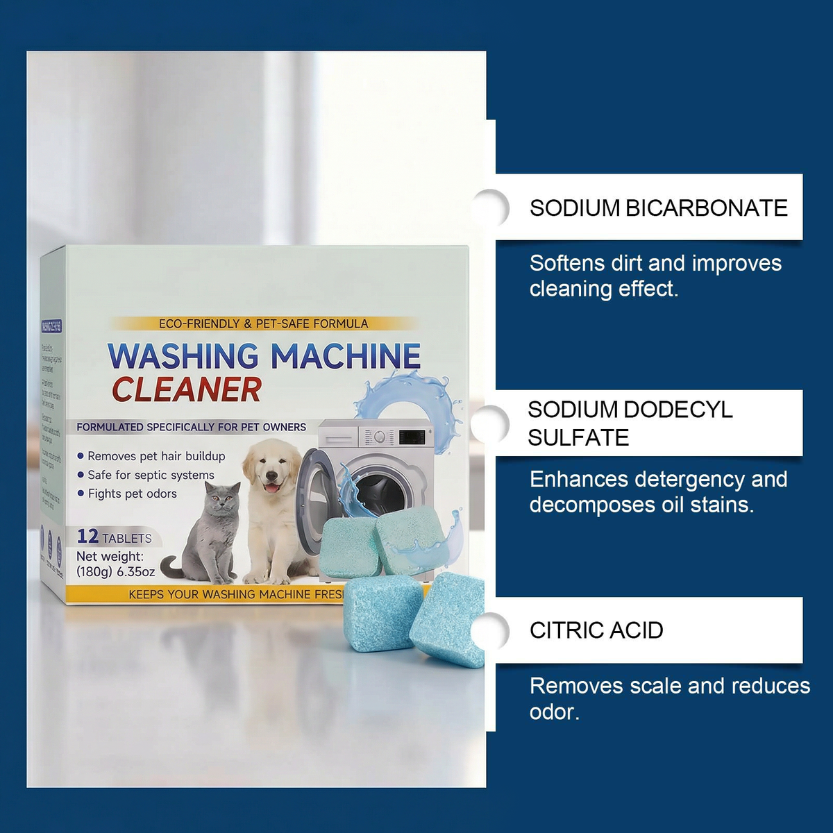 LIMITEDTIME ONLY 50% OFF - Eco Washing Machine Cleaner - Beat Pet Odors, Mold
