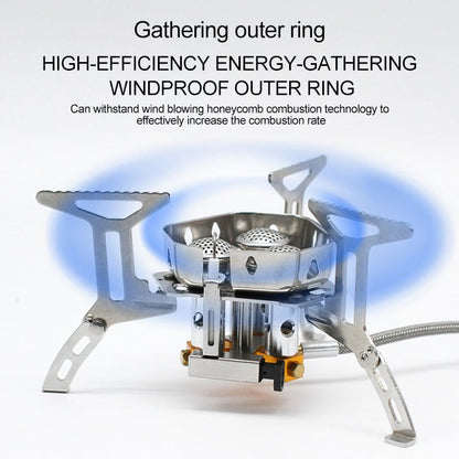 5800W Windproof Camping Gas Stove Piezo Ignition Portable Backpack Stove