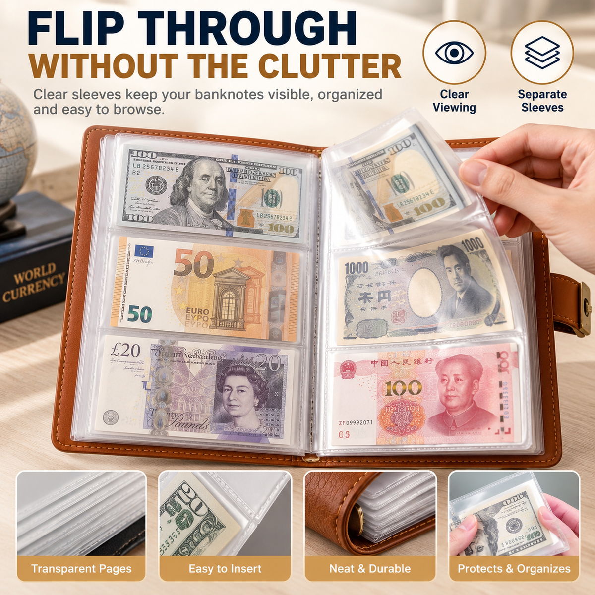 MONEY ORGANIZER | A6 Savings Notebook with Secure Closure – Cash Storage, Budget Planner & Expense Tracker