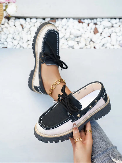 Women's Loafers – Round Toe, Platform, Chunky Sole