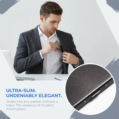 Men's Minimalist RFID Blocking Metal Card Holder Wallet
