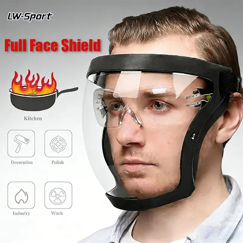 Transparent Visor - Adjustable Full-Face Protective Shield